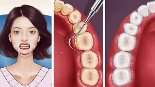 ASMR Tartar Removal Teeth Scaling Teeth Whitening Procedure [upl. by Gary]