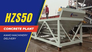 Efficient Delivery HZS50 Concrete Batching Plant Helps Foreign Engineering Construction [upl. by Ayiak959]