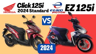 Honda Click 125i 2024 Standard vs EuroMotor EZ 125i  Side by Side Comparison  Specs amp Price  2024 [upl. by Perkins]