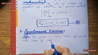 Absorption Spontaneous amp Stimulated Emission and its Rate EquationsLaser and Optics [upl. by Adnolahs558]