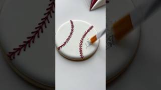 Baseball cookie⚾️ recipes and supplies linked in my bio cookiedecorating oddlysatisfying asmr [upl. by Anilec]