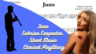 Juno Sabrina Carpenter SheetMusic Clarinet PlayAlong [upl. by Aynotahs]