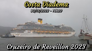 Costa Diadema saindo de Santos 30122023  Cruzeiro de Reveillon 2023 [upl. by Noit]