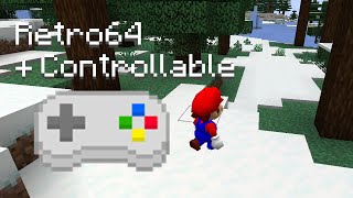 Minecraft  Retro64 with Controllable mod Analog movement [upl. by Yendis]