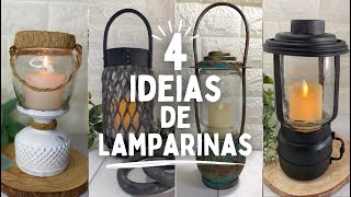 4 ideias de lamparinas usando potes de vidro [upl. by Klehm]