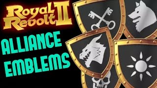 ROYAL REVOLT 2  ALLIANCE EMBLEMS amp TAX BONUS tutorial [upl. by Ellehcrad]