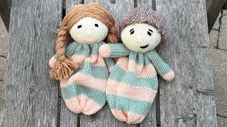 Cuddle Doll Twins  Mollie and Ollie  Addi  Sentro  Circular Knitting [upl. by Aramaj]