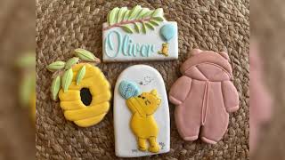 Winnie the Pooh Baby Shower Sugar Cookie Decorating PART 2 [upl. by Ahcila678]