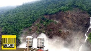 Massive landslide in Taiwan caught on camera  Truthloader [upl. by Ennire]