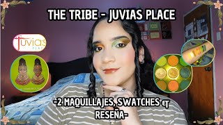 PALETA THE TRIBE DE JUVIAS PLACE COSMETICS💚💖 2 MAQUILLAJES SWATCHES amp RESEÑA✨  ALEXA MAKEUP🎀 [upl. by Dloniger389]