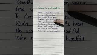 Scars to your beautiful lyrics by Alessia Cara shorts viral alessiacara [upl. by Alegre]