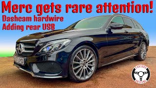 Mercedes W205 dash out dash cam hardwire and back seat USB in [upl. by Laro]