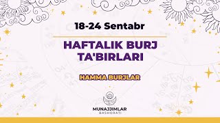 1824 Sentabr Haftalik Burj Tabiri  Munajjimlar Bashorati [upl. by Geneva]