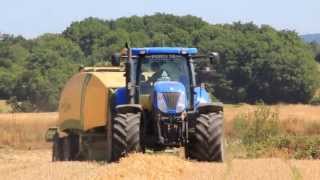 New Holland 🔵 T 7050  Krone Big Pack 1290  Pressage paille  AGRI TRAVAUX LIMOUSIN [upl. by Ynohtnaluap]