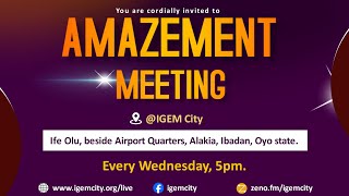 AMAZEMENT MEETING  IGEM  PASTOR TIMOTHY OJOTISA 30TH OCTOBER 2024 [upl. by Ebaj]