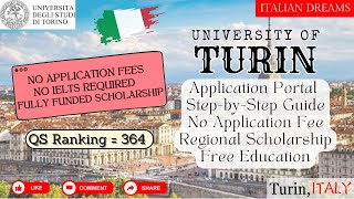 University of Turin  Torino  Apply Now  Without IELTS  No Application Fees studyabroad italy [upl. by Acihsay]