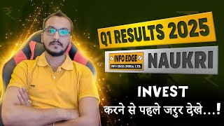 INFO EDGE Q1 results 2025  NAUKRI results today  INFO EDGE Share News  NAUKRI Share latest news [upl. by Zug31]