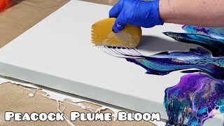 The Most Gratifying Acrylic Pouring Technique Peacock Plume Bloom [upl. by Artined953]