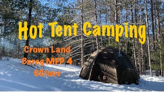 Crown Land Winter Hot Tent Camping in Ontario with the Bereg MFP 4 and GStove  Part 1 [upl. by Norse347]