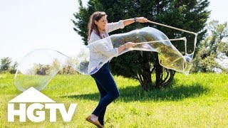 DIY Giant Bubble Wand and Solution  HGTV [upl. by Timon]