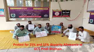 GCT Pindi Bhatian TEVTA Protest for 25 and 15 Disparity Allowance [upl. by Dominy]