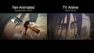 FanAnimated vs Mappa Comparison  Attack on Titan The Final Season Part 2 Teaser [upl. by Bartley]