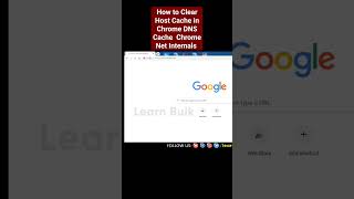 How to Clear Host Cache in Chrome DNS Cache Chrome Net Internals  Learn Bulk tips tricks [upl. by Caprice]