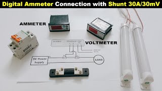 Digital DC AMMETER amp VOLTMETER Connection With 30A60mV Shunt TheElectricalGuy [upl. by Brewer]