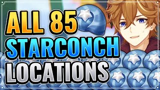 ALL 85 Starconch Locations DETAILED FARMING ROUTE Genshin Impact Collection Guide Tartaglia Childe [upl. by Ecitnerp]