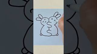 Easy rabbit drawing shorts art drawing [upl. by Reace998]