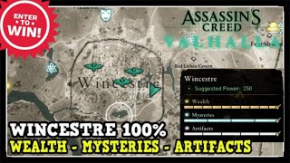 Assassins Creed Valhalla Wincestre All Collectibles Wealth Mysteries Artifacts [upl. by Letti]