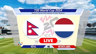 🔴Nep vs Ned Live  7th Match  Nepal vs Netherlands Live Cricket Match Today T20 World Cup cricket [upl. by Nilam]