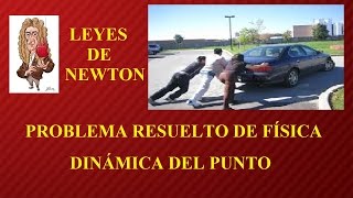 Problemas resueltos de física Leyes de NewtonTres fuerzas simultáneas sobre un coche [upl. by Frey85]