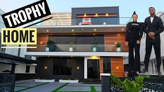 A TROPHY LUXURY HOME 5BEDROOM CONTEMPORARY HOME WITH CINEMA AND POOL AT OSAPA LEKKI LAGOS [upl. by Yknip535]