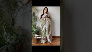 Organza fabric saree saree beautifulsaree onlineshopping latestcollectioninorganzasarees [upl. by Roby]