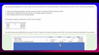 Allocating partnership income from partnership agreement [upl. by Peedsaj]