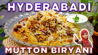 Authentic Hyderabadi Mutton Biryani  Hyderabadi Mutton Dum Biryani ammikekhane biryani [upl. by Kimura]