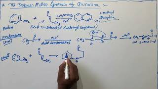 Dobner Miller synthesis of Quinoline and its mechanism in hindi [upl. by Nawram]