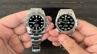 We compare the Rolex Air King 126900 to the Submariner 124060 [upl. by Tullius]