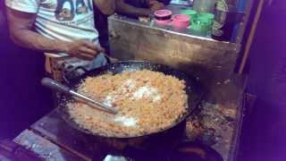 Indonesian Street Food Fried Rice Nasi Goreng Braga Culinary Night Bandung Jan 25 2014 [upl. by Idnyl]