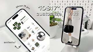 iOS 17 aesthetic customization 🌱🤍  custom iphone theme widgets icons tutorial ✿ [upl. by Tam429]