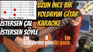 Aşık Veysel Uzun İnce Bir Yoldayım Gitar Akorlu Karaoke [upl. by Justus]