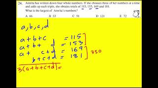 JMC 2006 q24 UKMT Junior Maths Challenge [upl. by Reibaj]