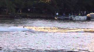 Rockford Ski Bronc Member Jumps Off Bridge While Being Pulled Behind Boat [upl. by Bang401]