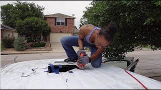 DIY Camper Van Roof Vent Installation  How to Install Van Build [upl. by Gemma]