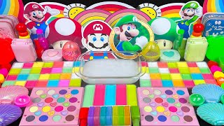 Super Mario Slime 🌈 Satisfying Mixing random into Glossy Slime ASMR Squishy Crafty Slime 4 [upl. by Cowen]