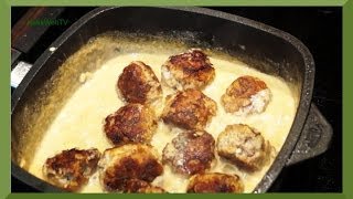 Köttbullar Rezept  Schwedische Hackfleischbällchen [upl. by Repmek308]