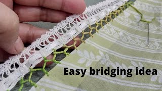 Decorative stitch bridgingbridging or faggoting seamranda stitch [upl. by Schultz190]