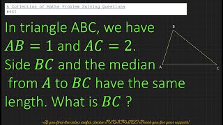 A Collection of Maths Problem Solving Questions 641 Apollonius Theorem  Geometry [upl. by Gnek]