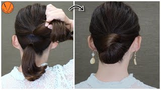 これだけ！？ビックリするくらい簡単しかも崩れにくい和風ヘアアレンジを自分で結う [upl. by Arualana]